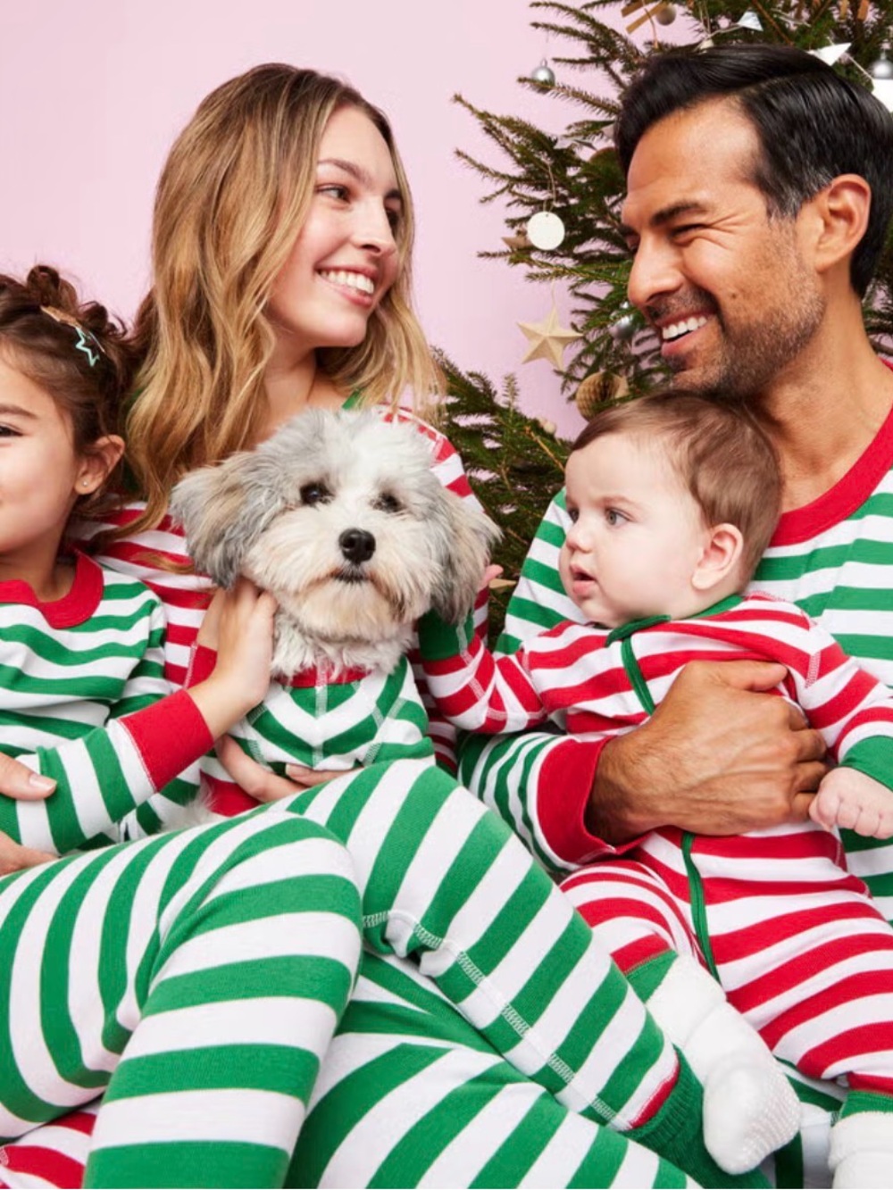 Hannah Anderson Green White & red Striped Holiday Pajama